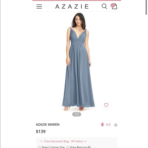 Azazie Dresses & Skirts - Azazie Dusty Blue- size A6- new with tags!